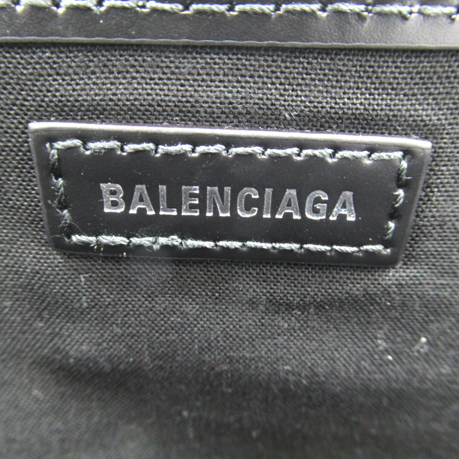 Balenciaga Navy Small Cabas Canvas Tote Bag