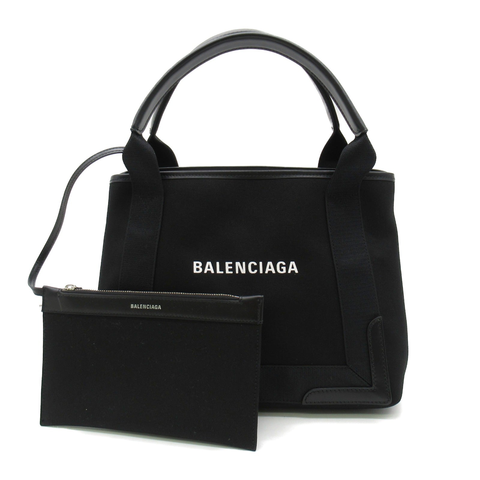 Balenciaga Navy Small Cabas Tote Bag