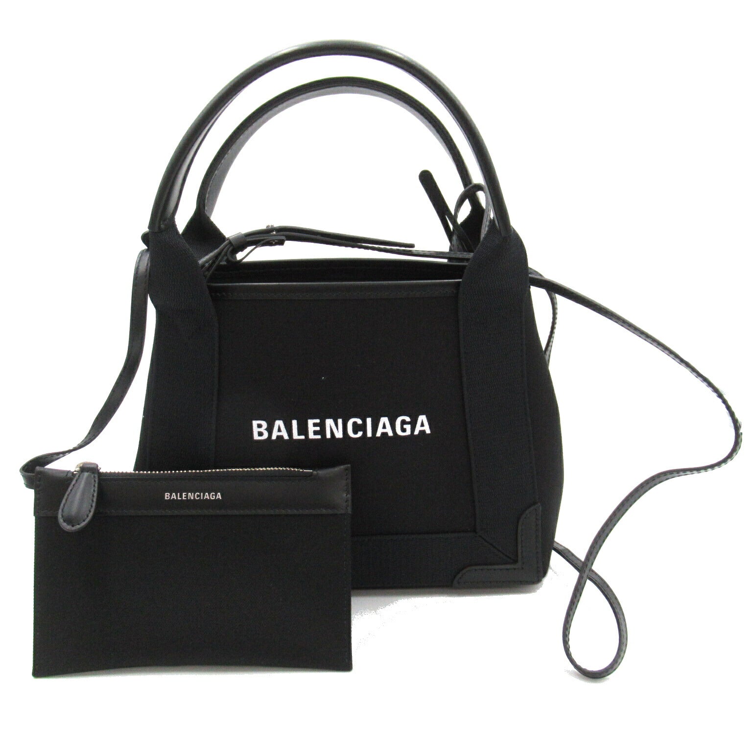 Balenciaga Navy Cabas XS AJ Canvas Shoulder Bag