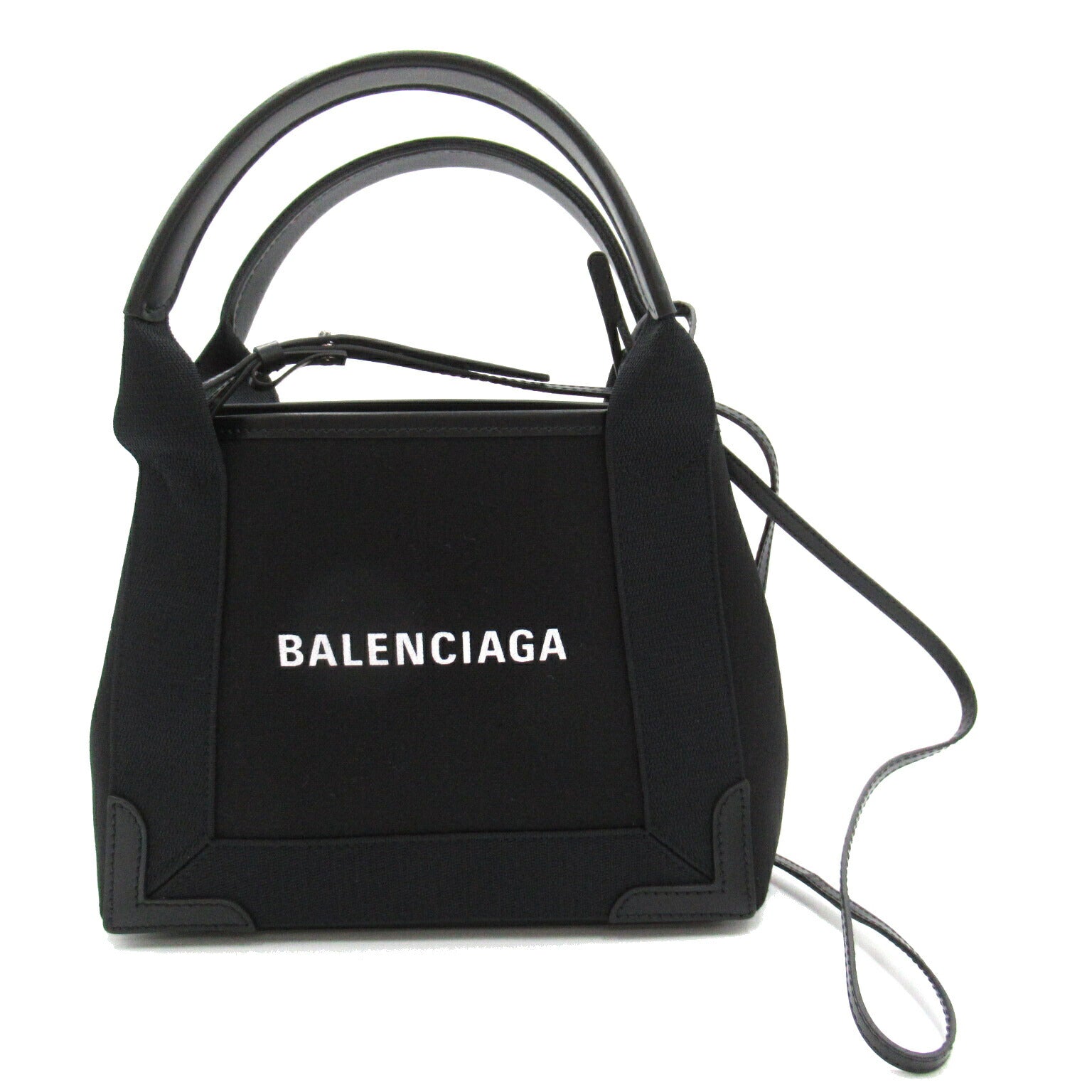 Balenciaga Navy Cabas XS AJ Canvas Shoulder Bag