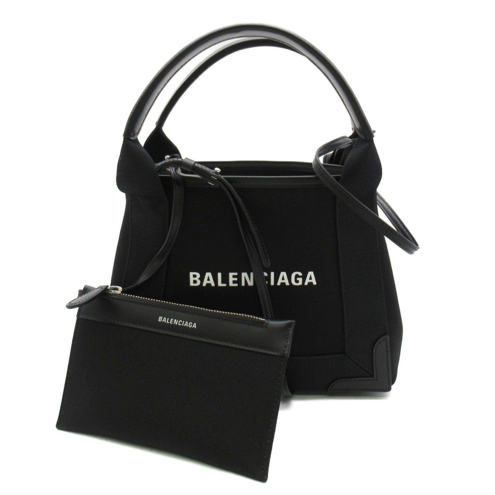 Balenciaga Navy Cabas XS Tote Canvas Shoulder Bag 3903462HH3N1000 in Great Condition