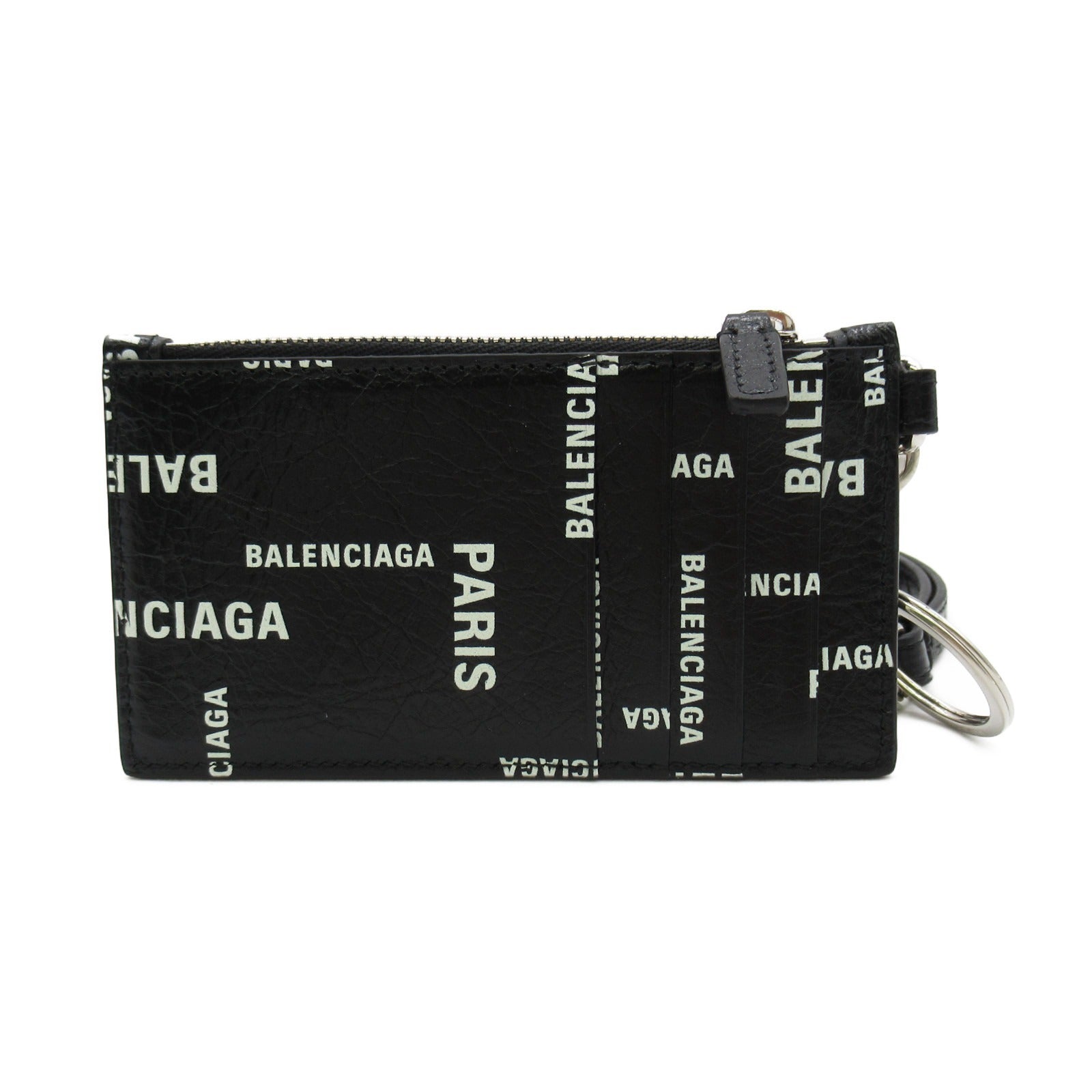 Balenciaga Leather Strap Keyring Card Case