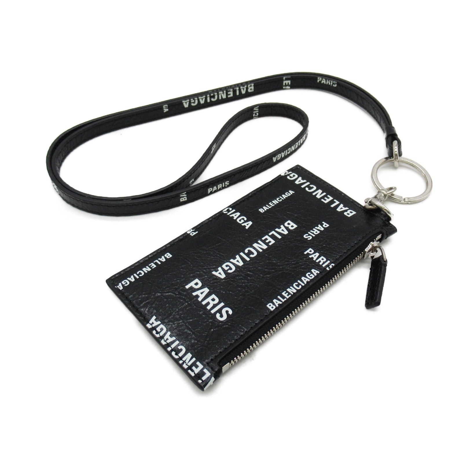 Balenciaga Leather Strap Keyring Card Case