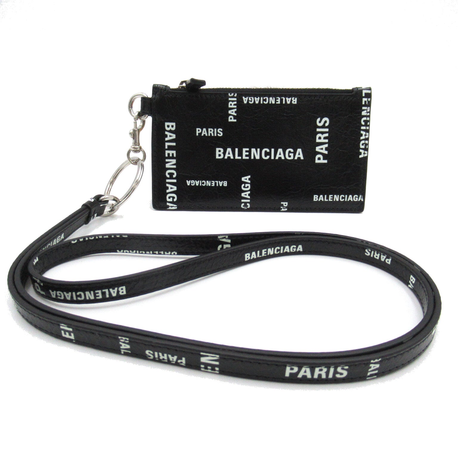 Balenciaga Leather Strap Keyring Card Case