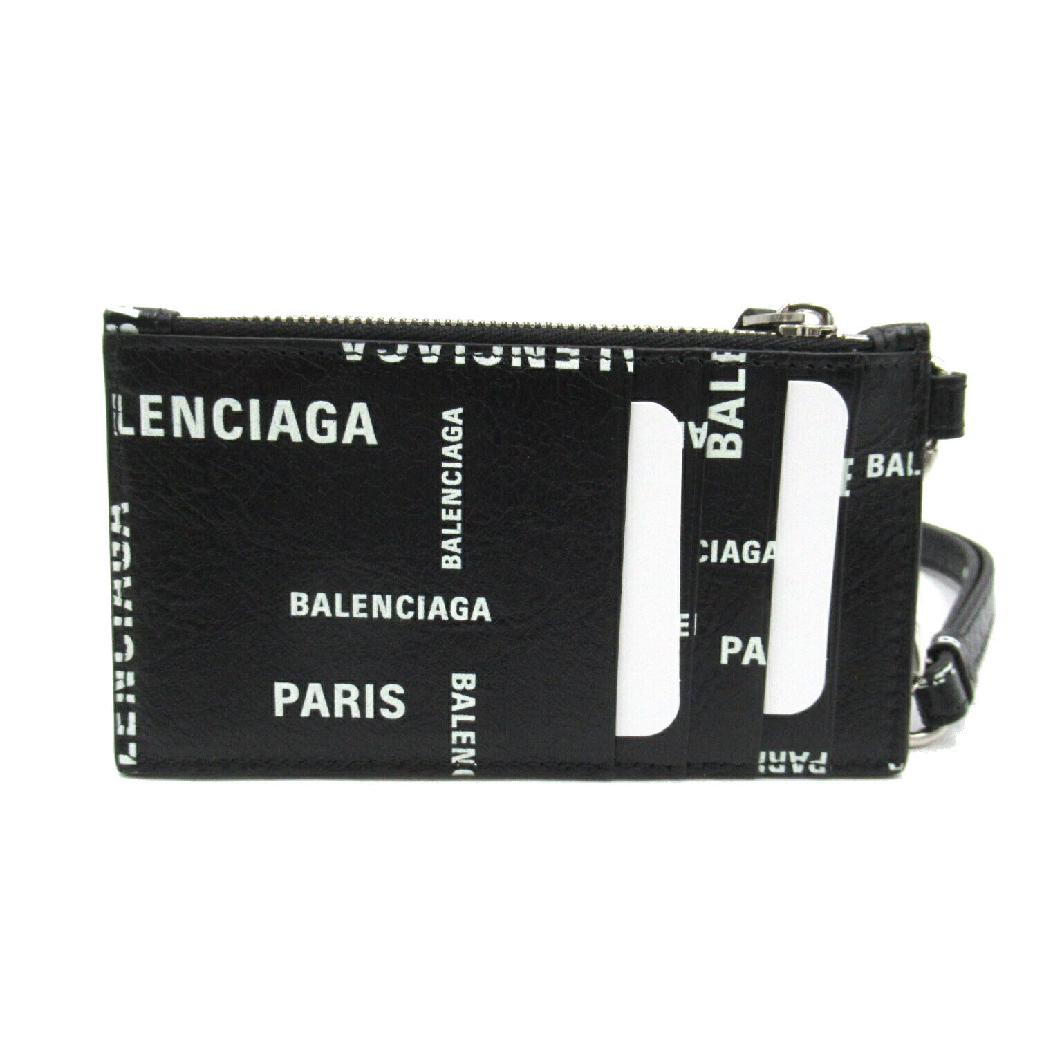 Balenciaga Leather Strap Keyring Card Case