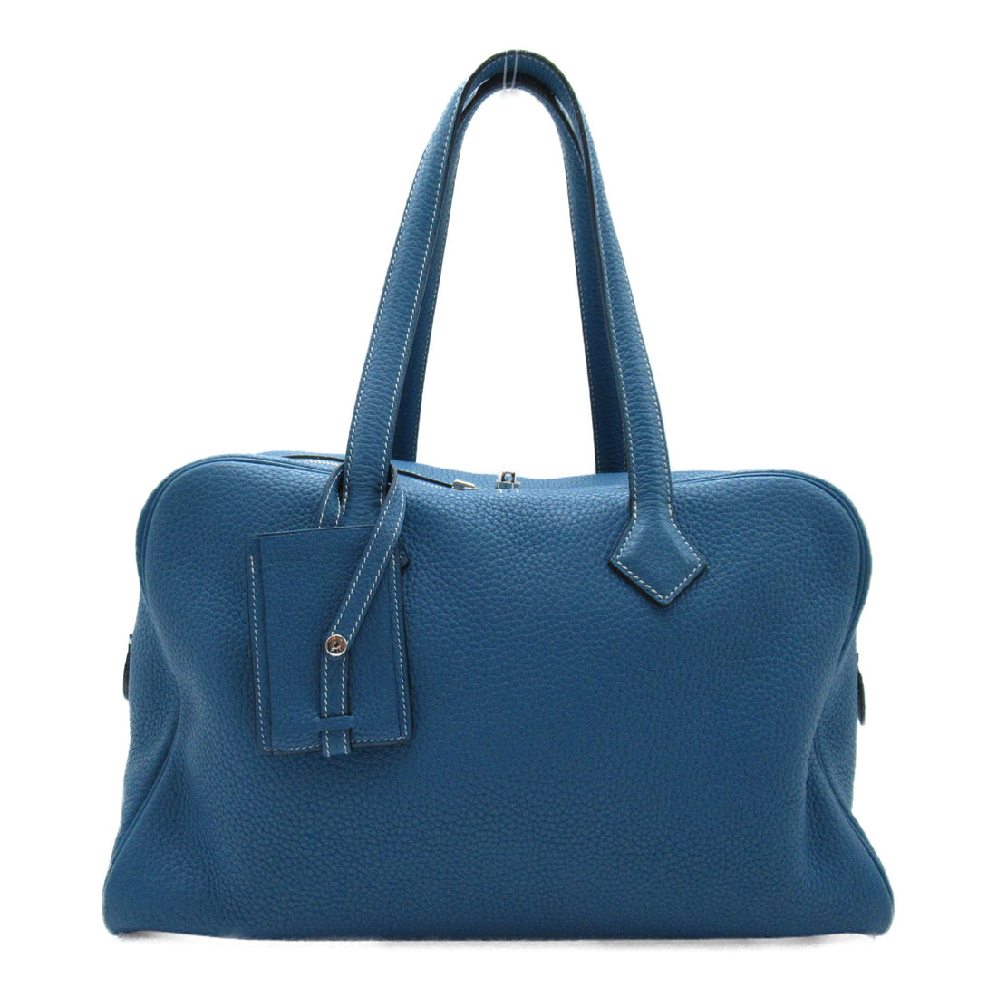 Hermes Victoria 35 Blue Leather Handbag