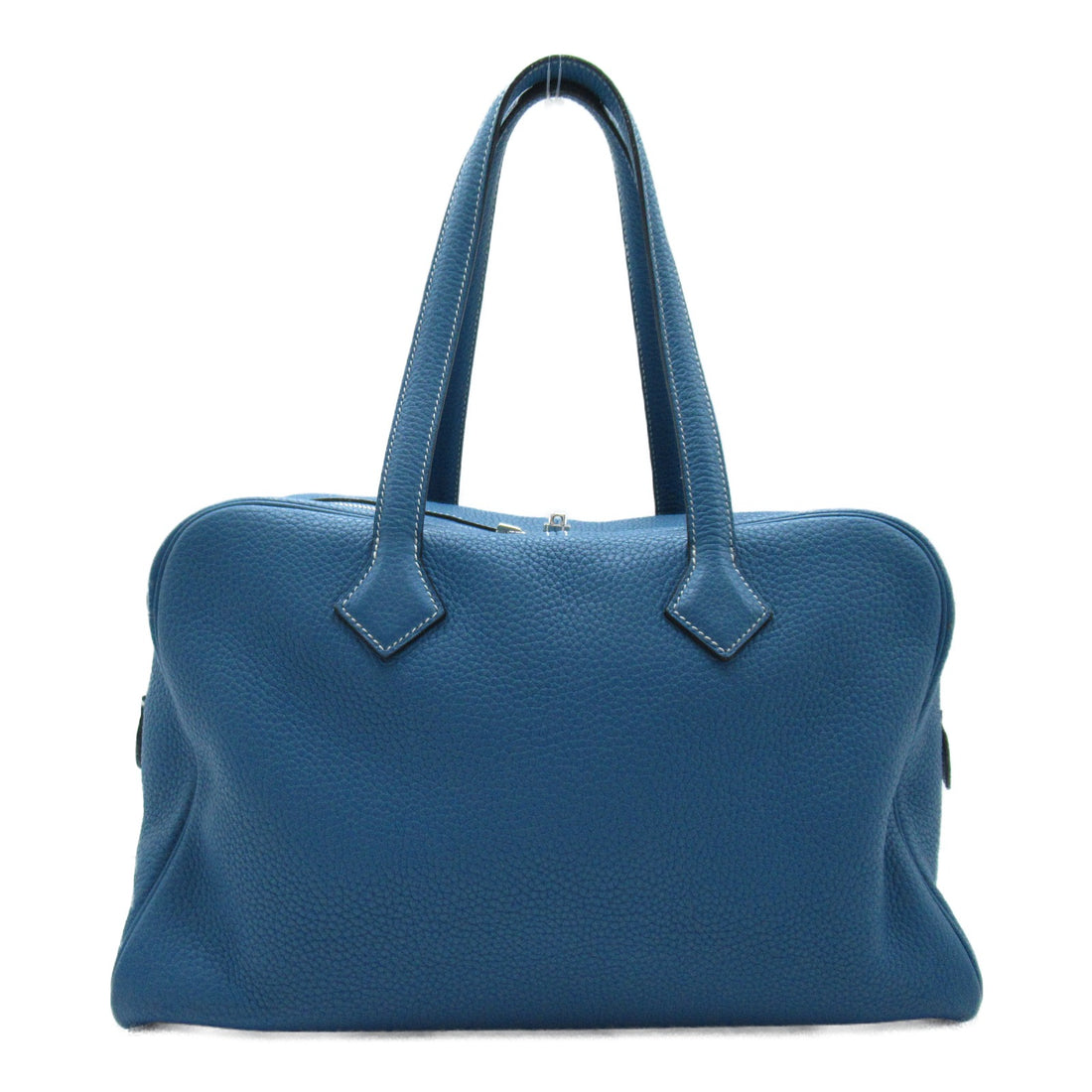 Hermes Victoria 35 Blue Leather Handbag