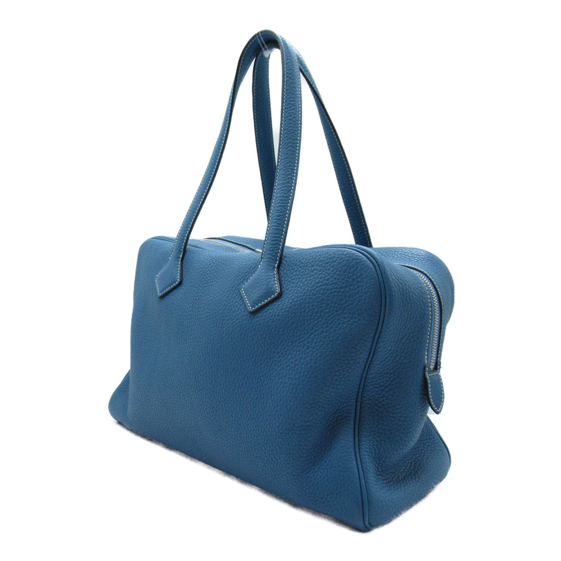 Hermes Victoria 35 Blue Leather Handbag