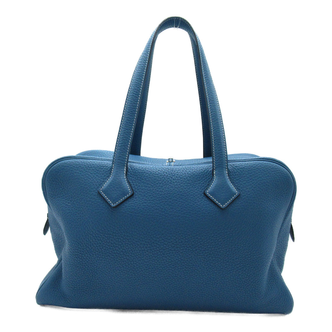 Hermes Victoria 35 Blue Leather Handbag