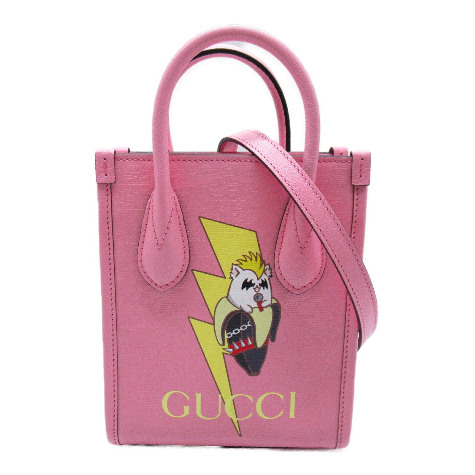 Gucci Leather 2Way Handbag Pink 671623