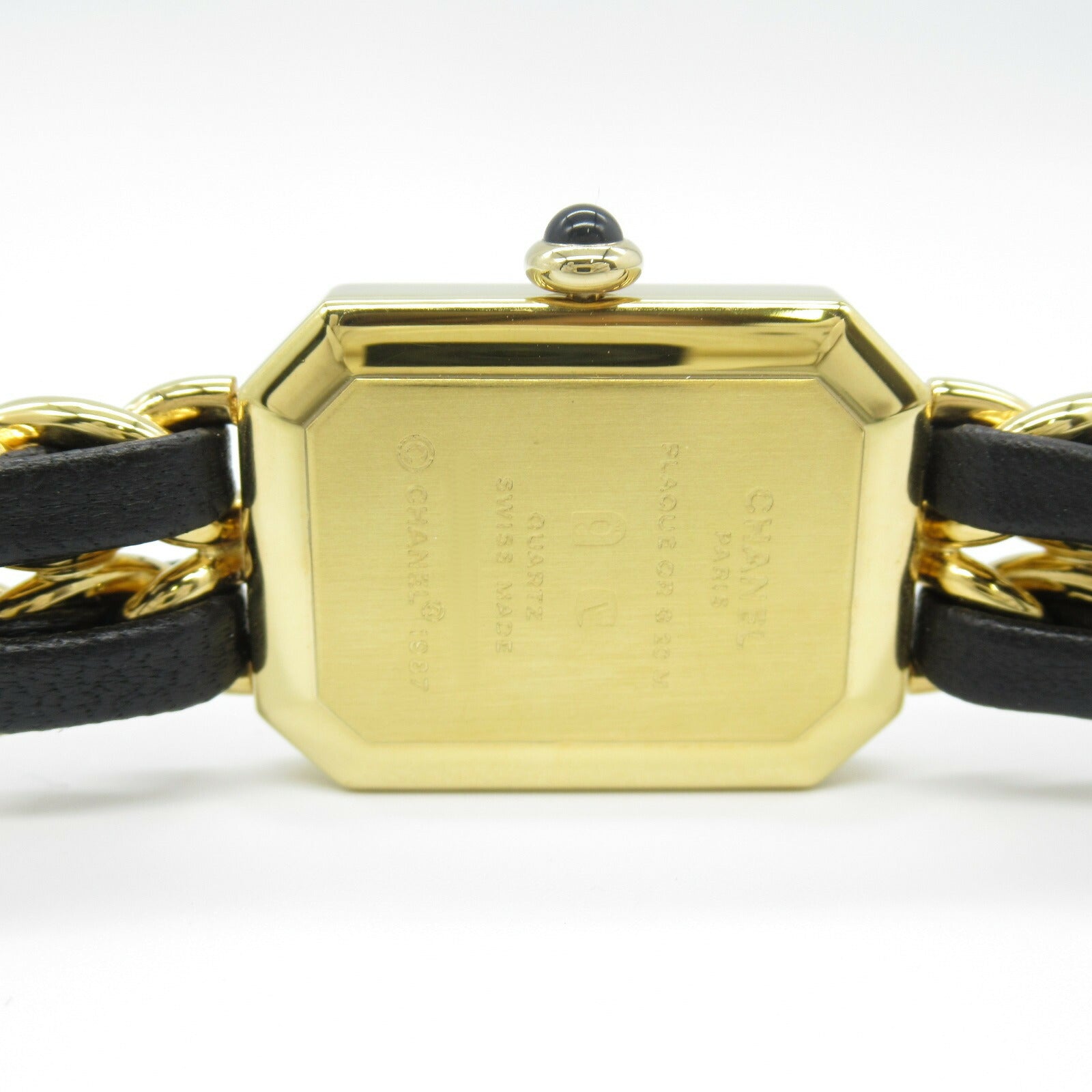 Chanel Premiere M Quartz Watch Gold Plated Leather H0001