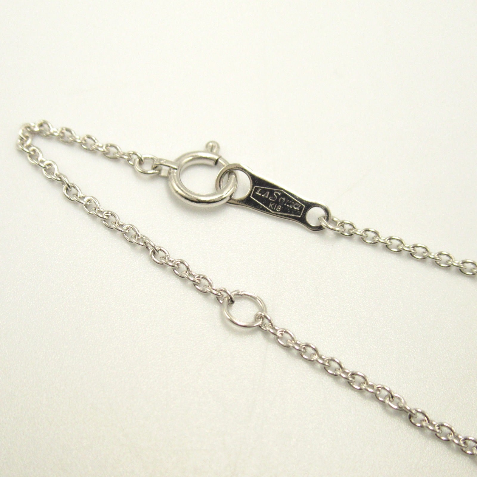 K18WG White Gold Diamond Black Pearl Necklace