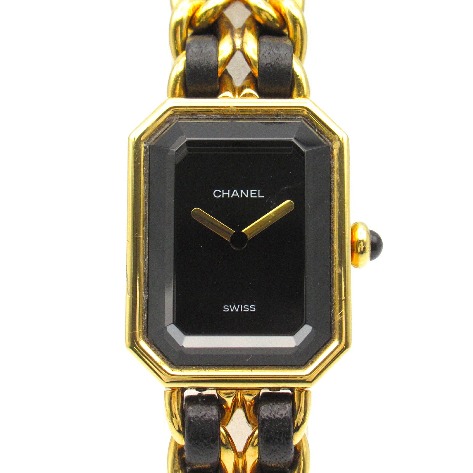 Chanel Premiere L Watch Gold Plated Leather Quartz H0001