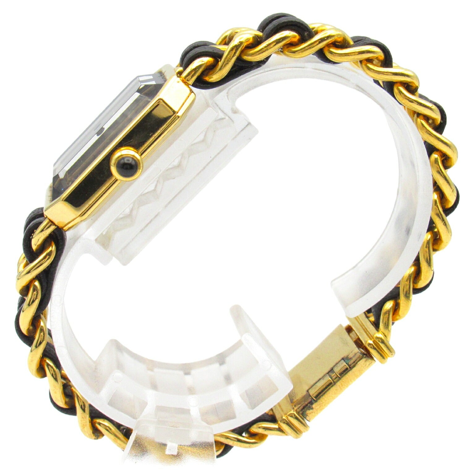 Chanel Premiere L Watch Gold Plated Leather Quartz H0001