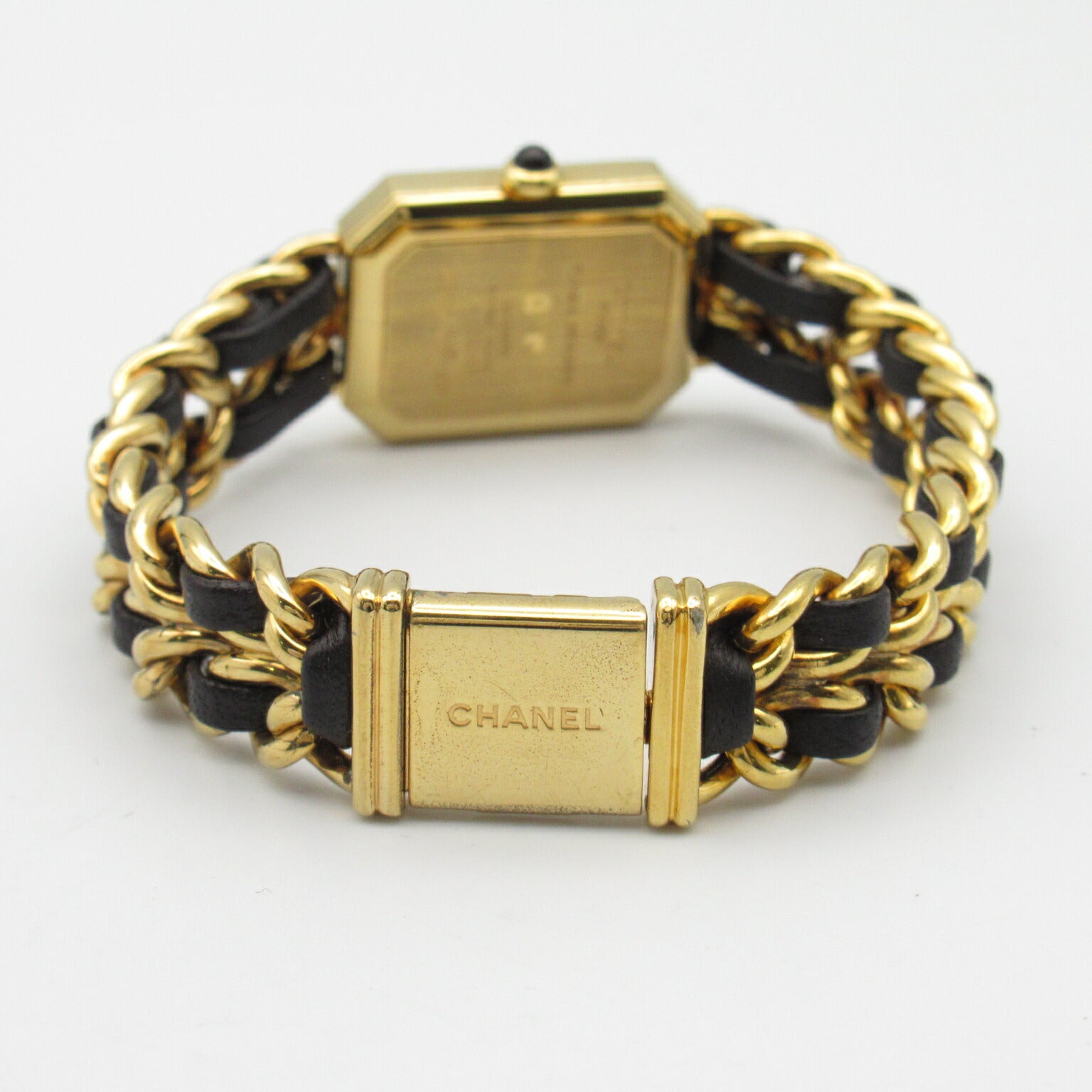 Chanel Premiere L Watch Gold Plated Leather Quartz H0001