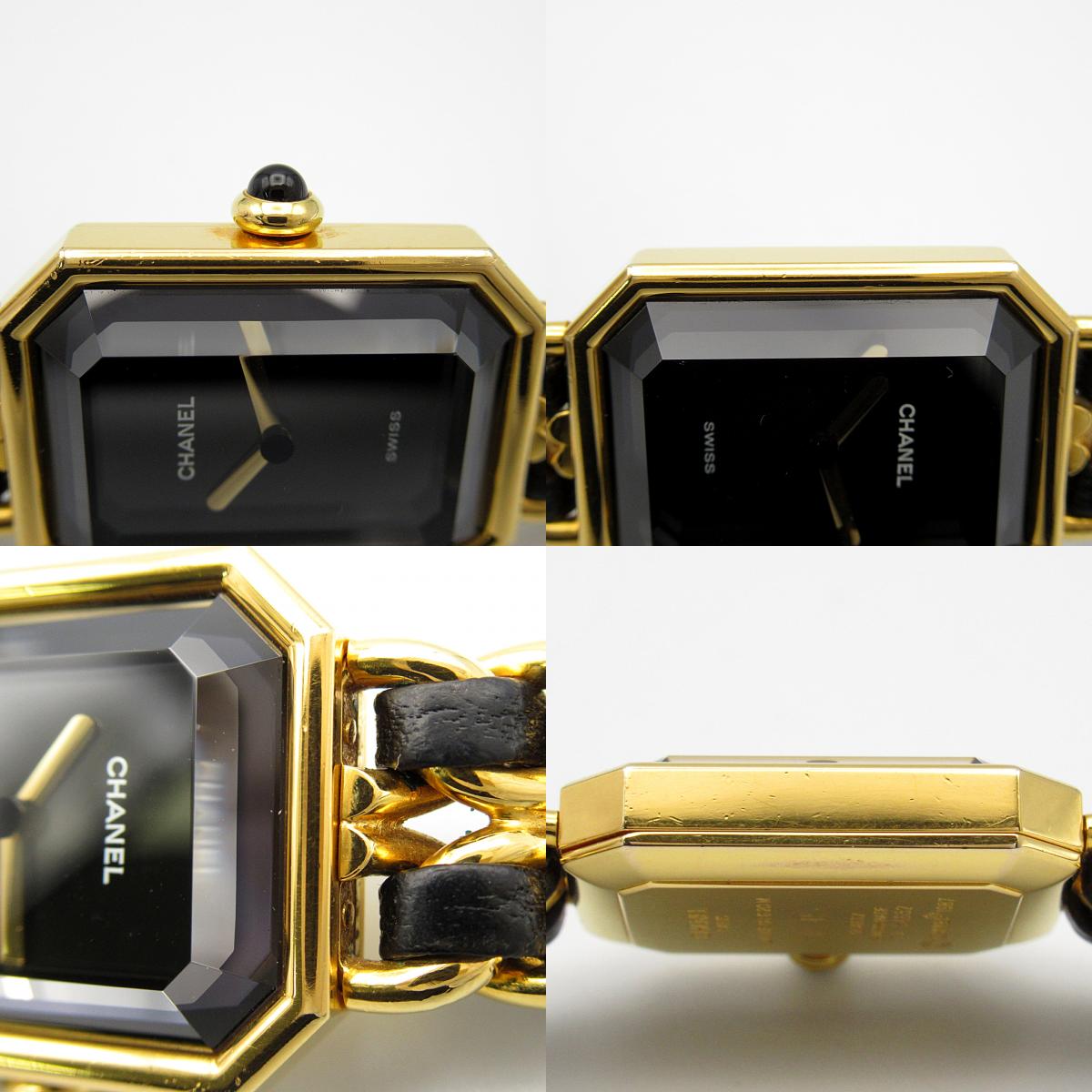 Chanel Premiere L Watch Gold Plated Leather H0001