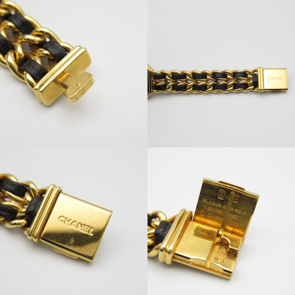 Chanel Premiere L Watch Gold Plated Leather H0001