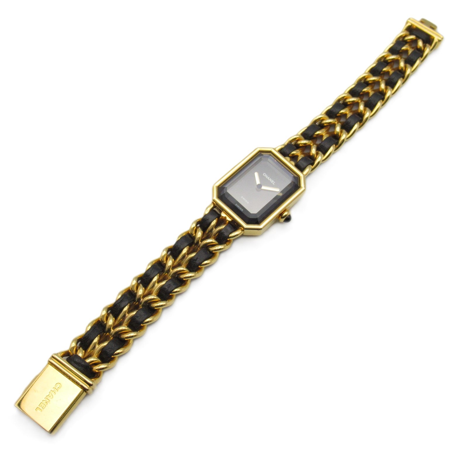 Chanel Premiere L Watch Gold Plated Leather H0001