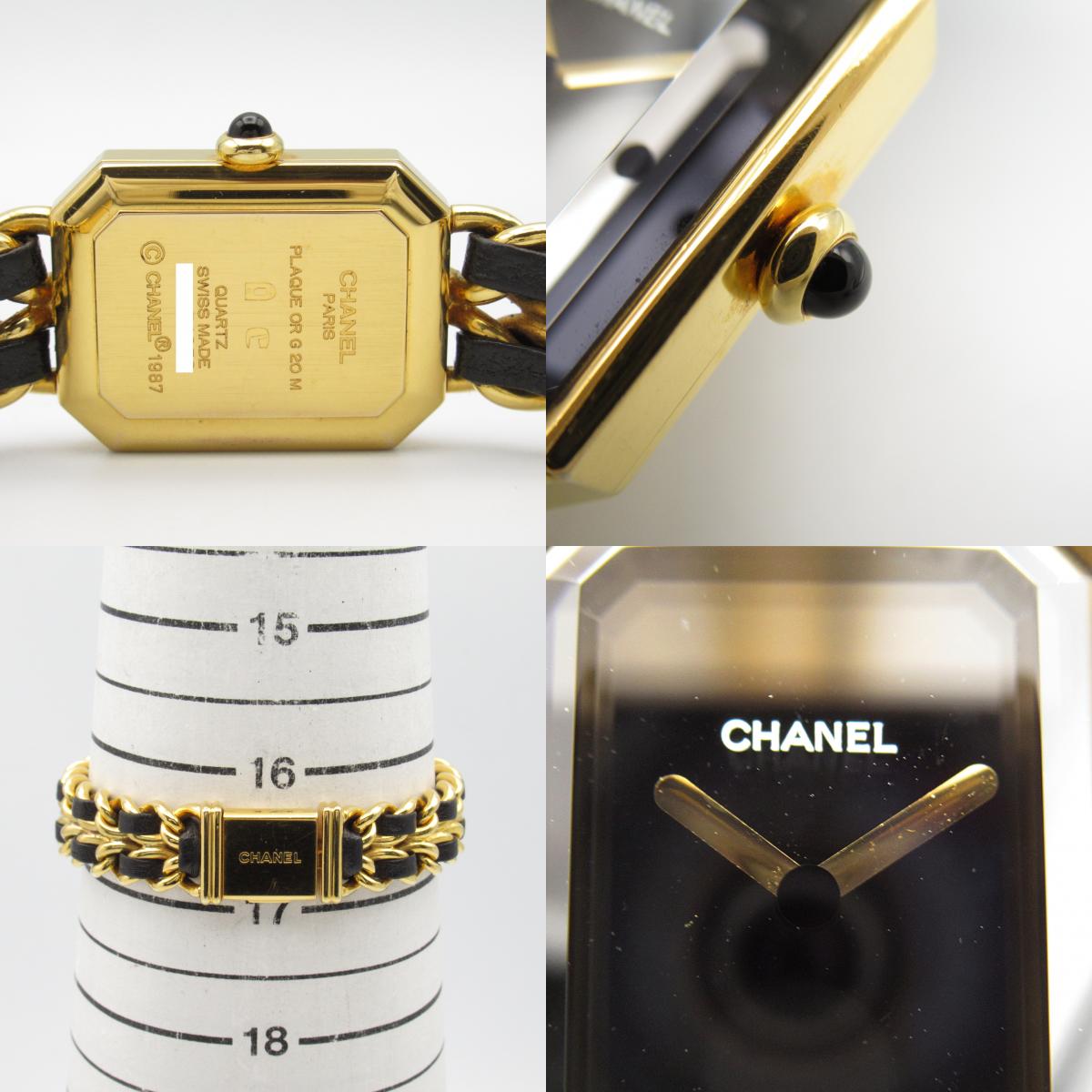 Chanel Premiere L Watch Gold Plated Leather H0001