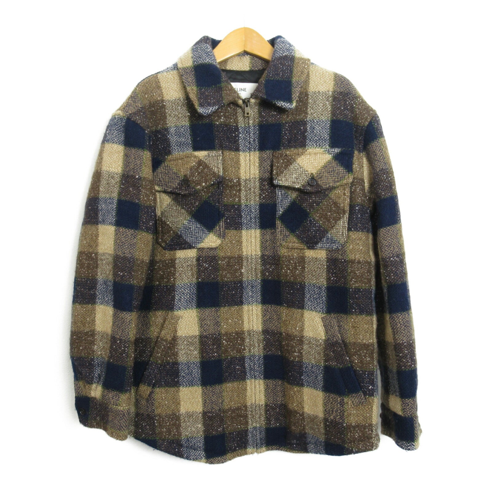 Celine Wool Check Jacket Outerwear