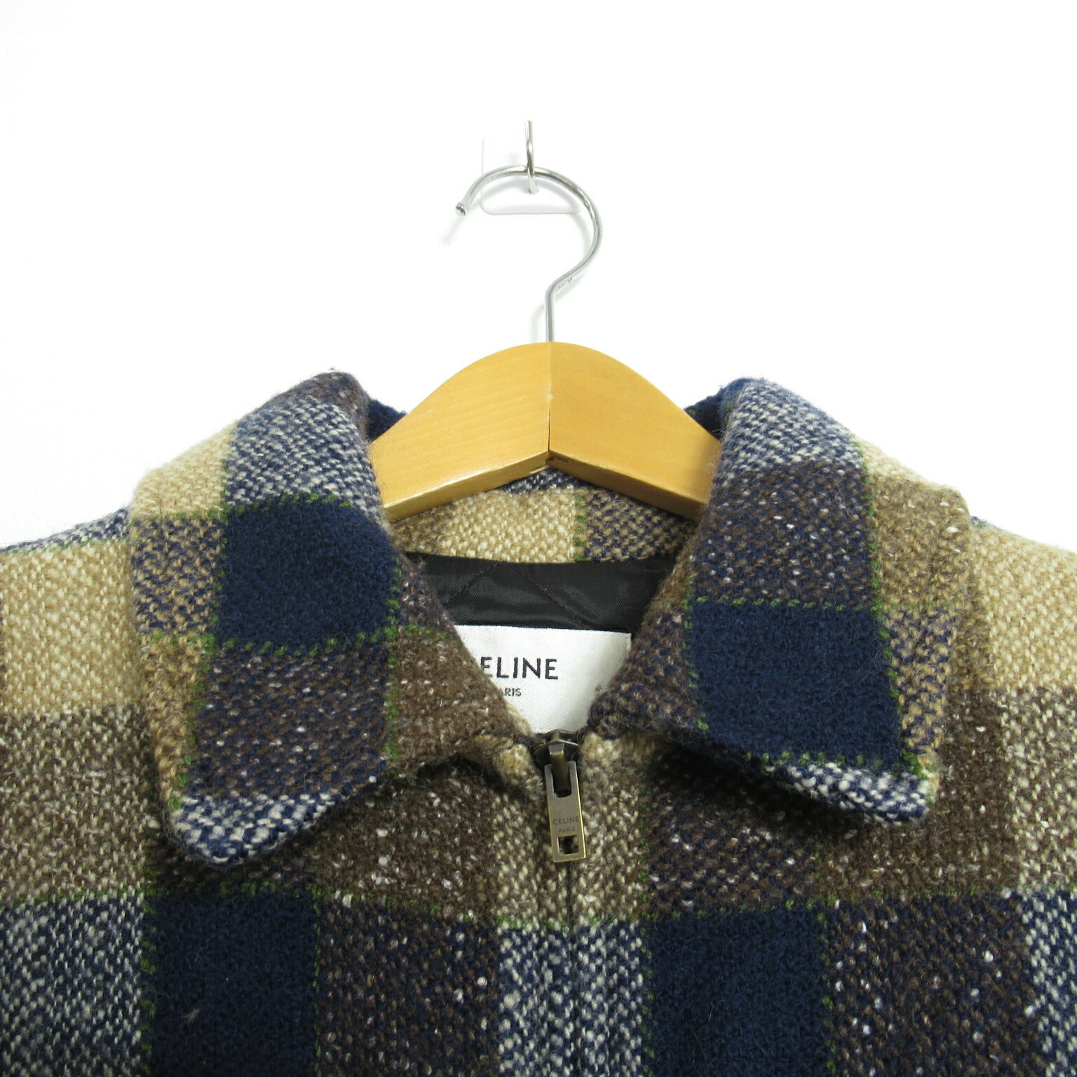 Celine Wool Check Jacket Outerwear