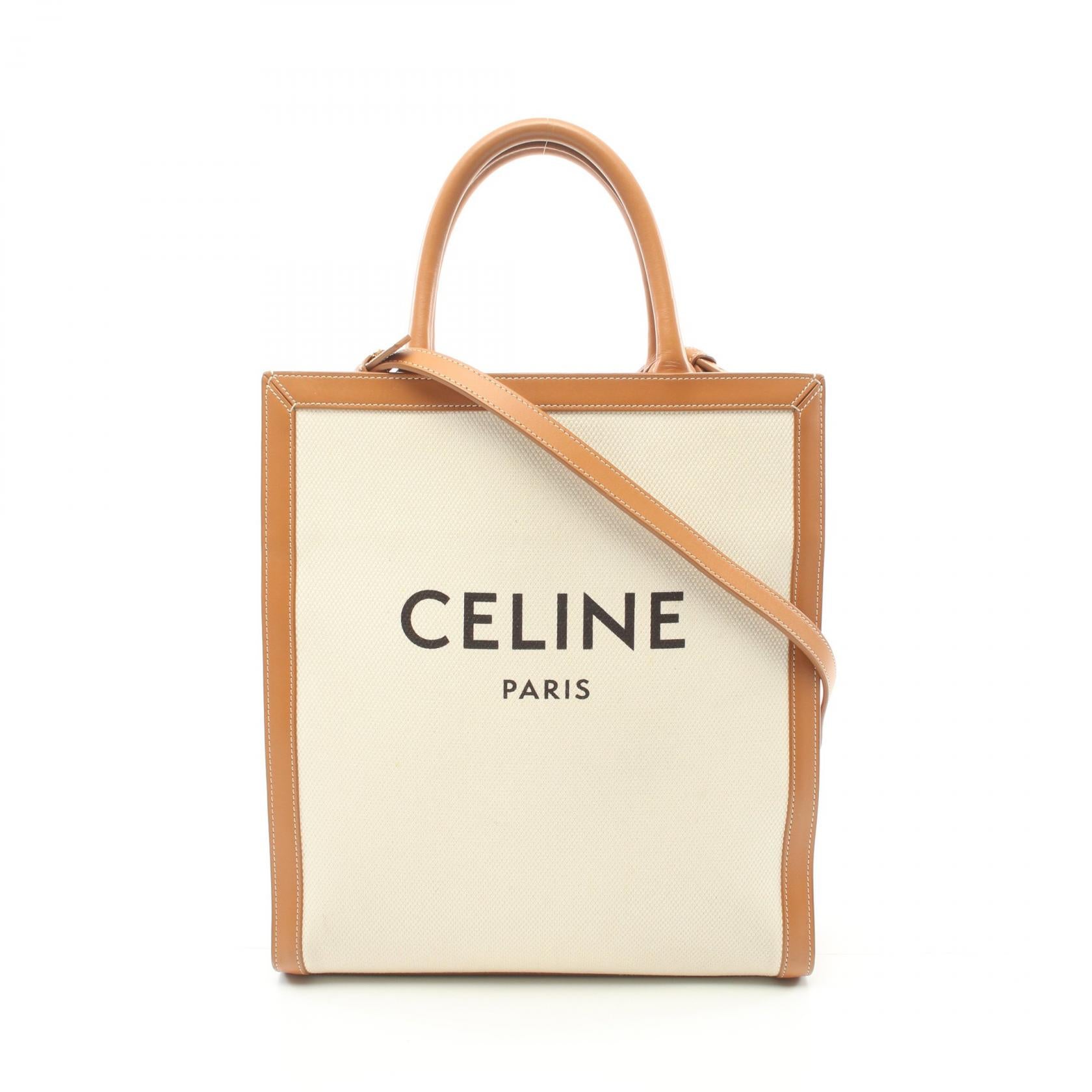 Celine Small Vertical Cabas Tote Bag Canvas Tote Bag 192082BNZ in Very Good Condition