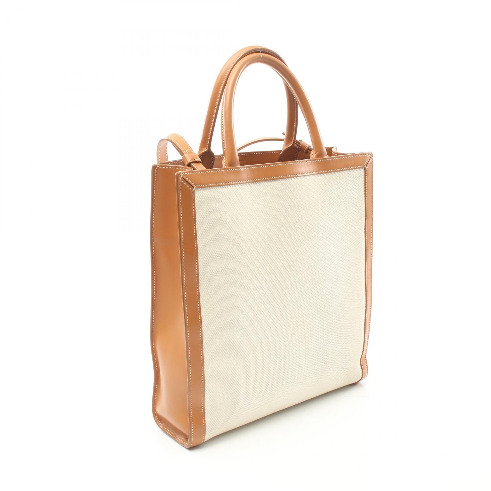 Celine Small Vertical Cabas Tote Canvas Leather