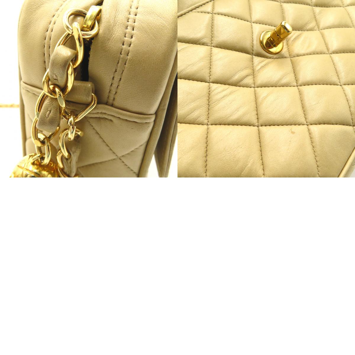 Chanel Lambskin Fringe Shoulder Bag Beige