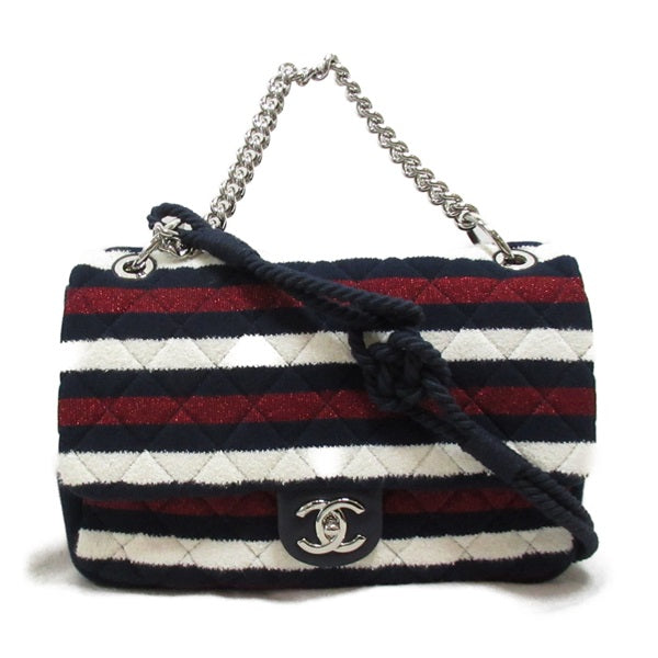 Chanel CC Jersey Rope Flap Bag  Crossbody Bag Cotton in