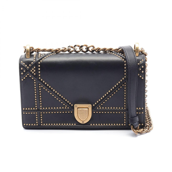 Dior DIORAMA Studded Leather Shoulder Bag