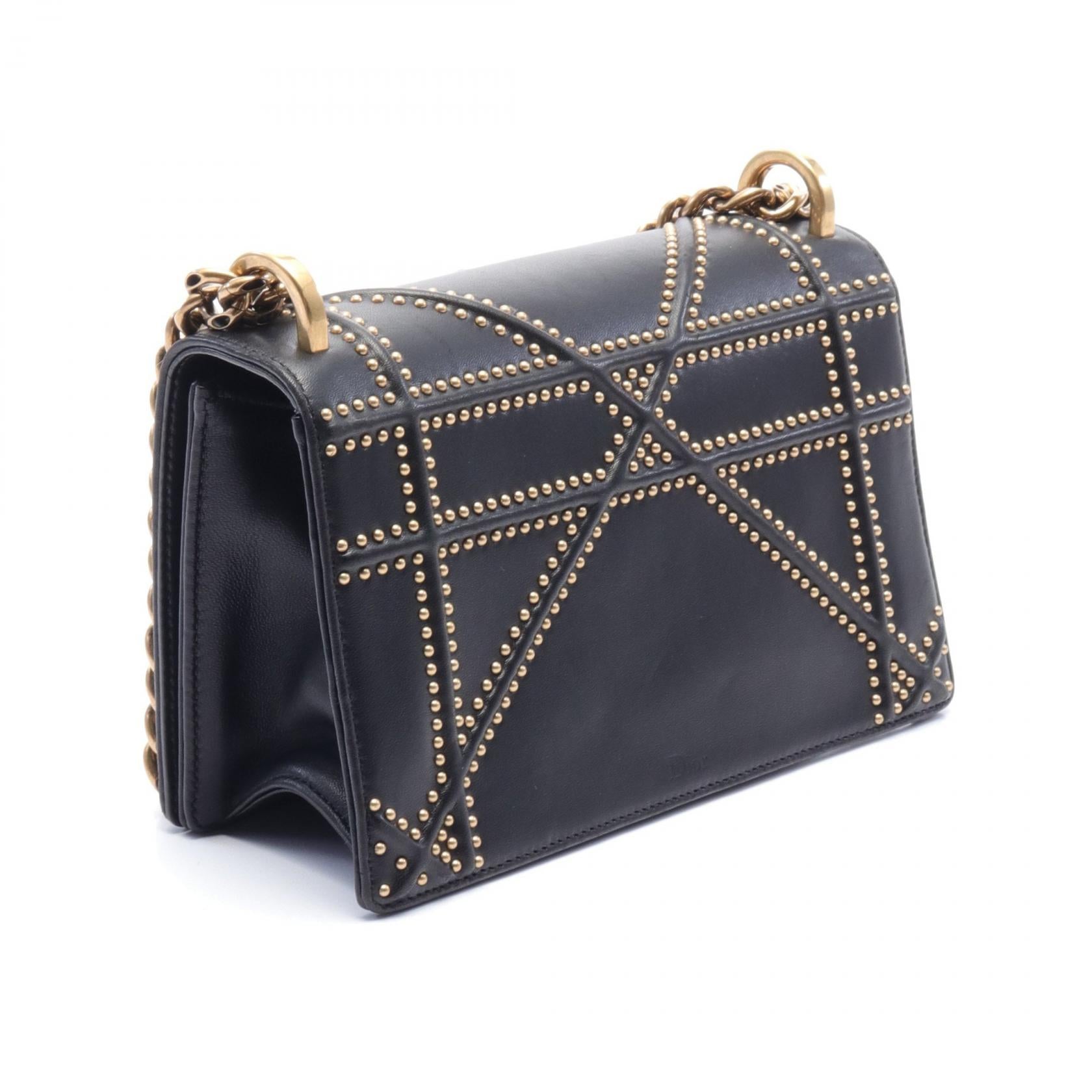 Dior DIORAMA Studded Leather Shoulder Bag