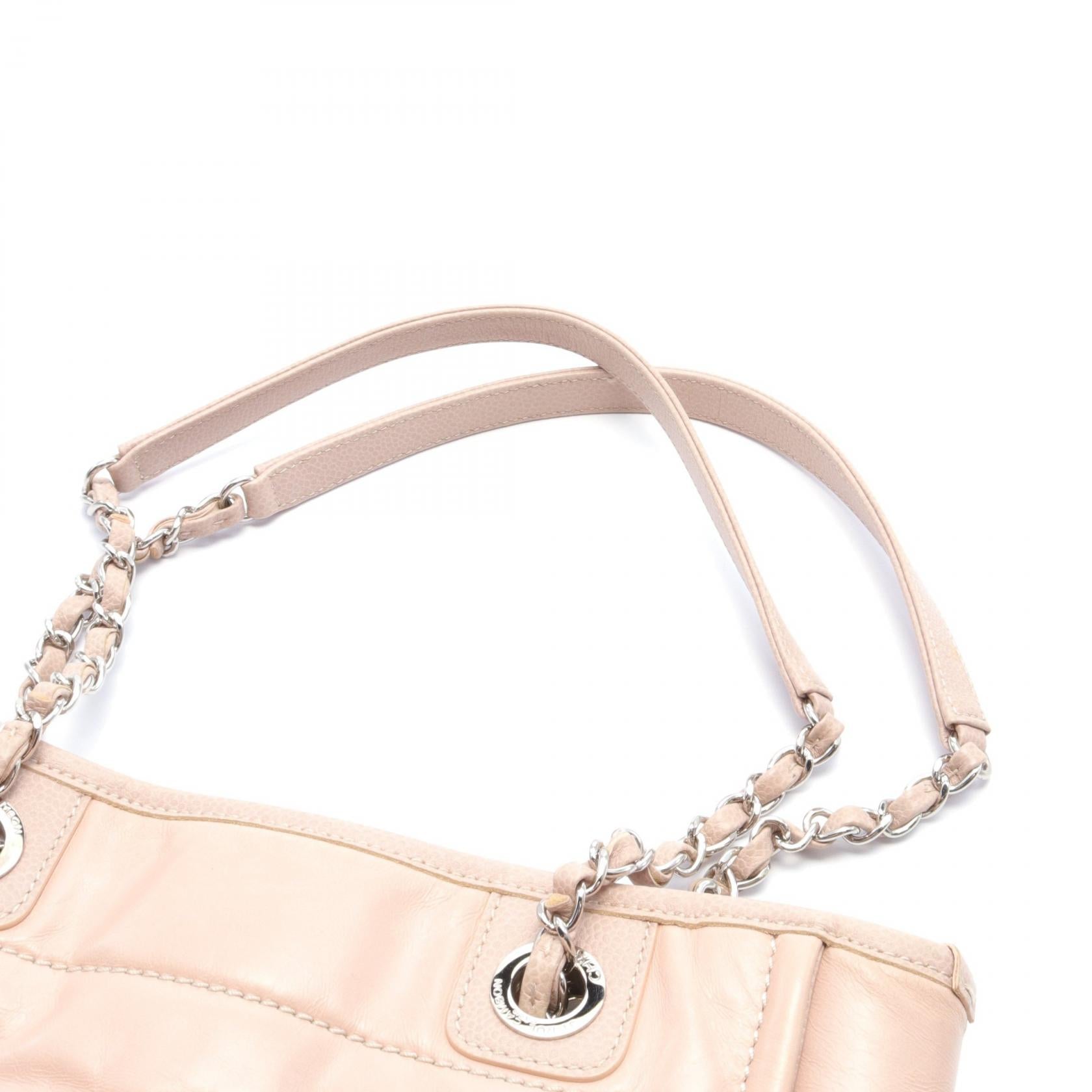 Chanel Deauville Leather Tote Bag Pink