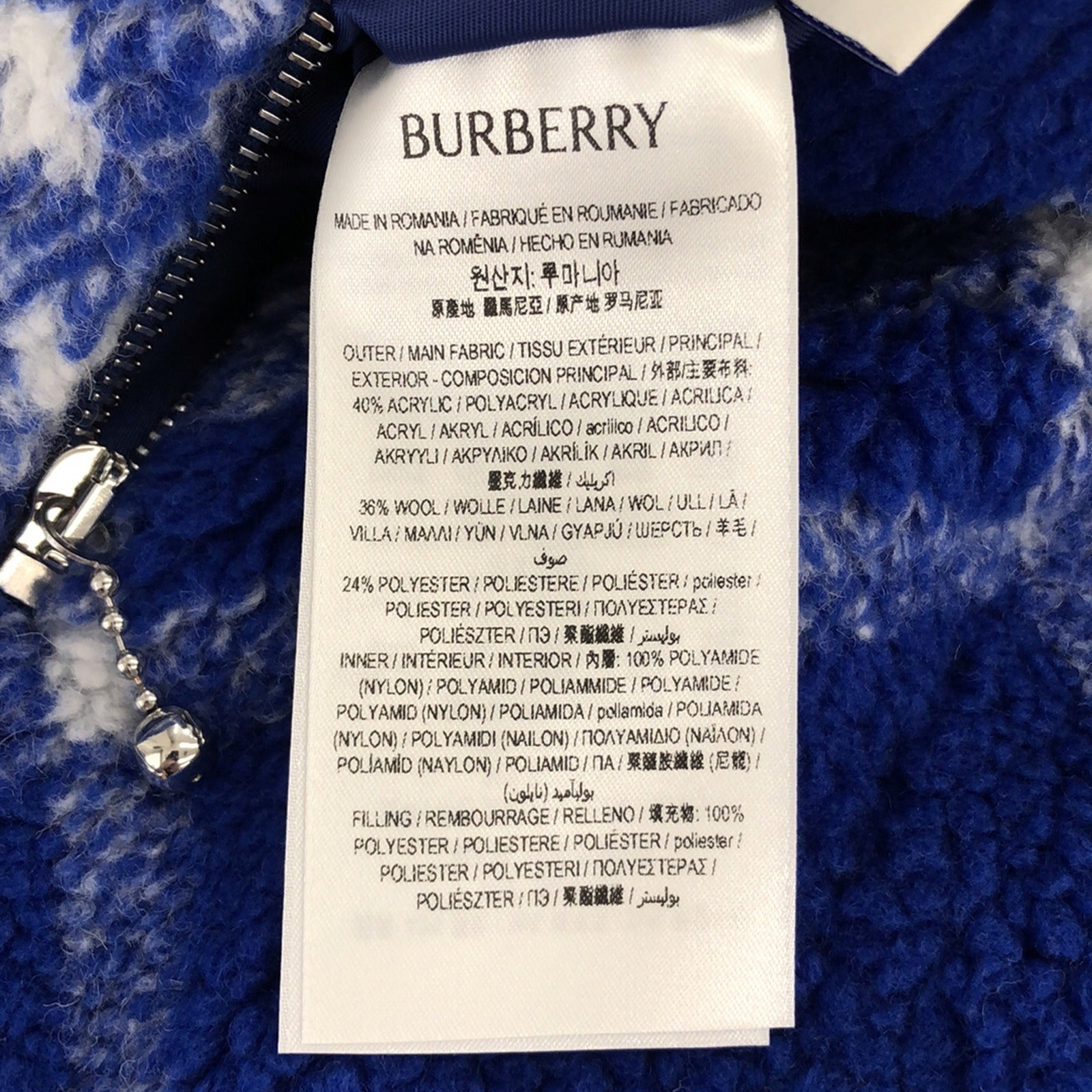 Burberry Polyamide Down Jacket Blue