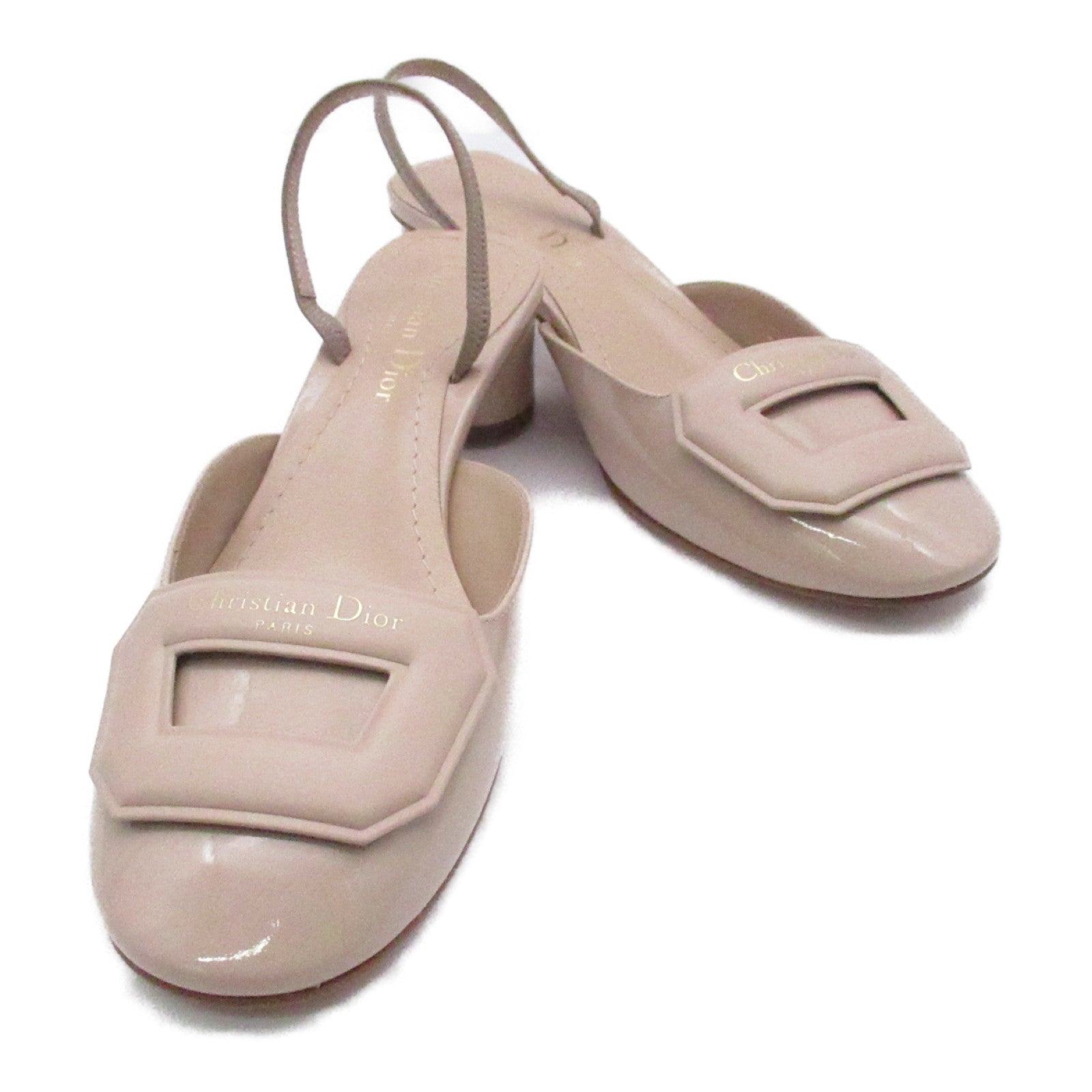 Dior Leather Heel Sandals Beige