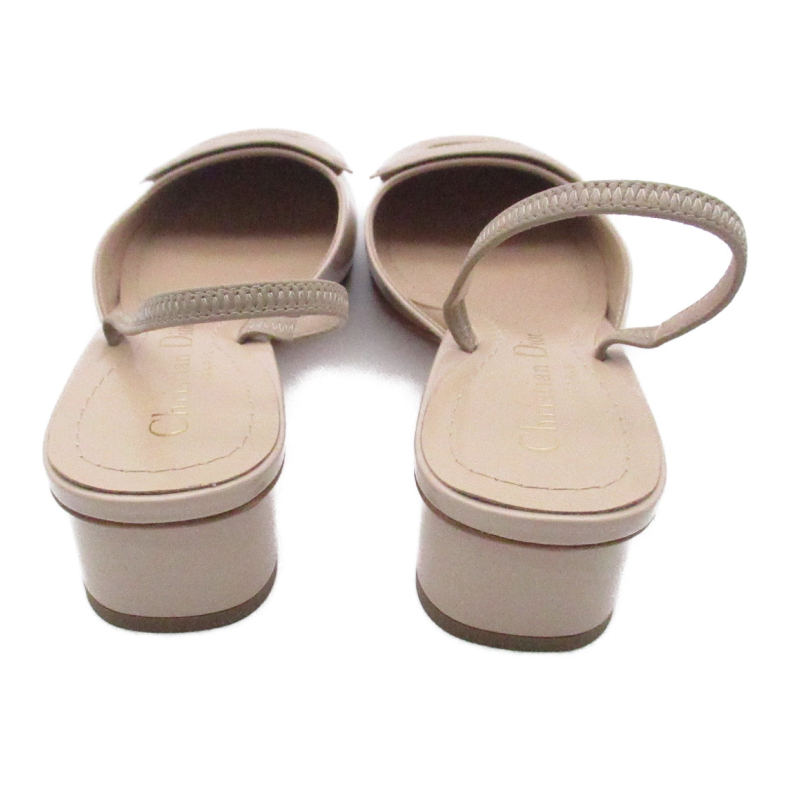 Dior Leather Heel Sandals Beige