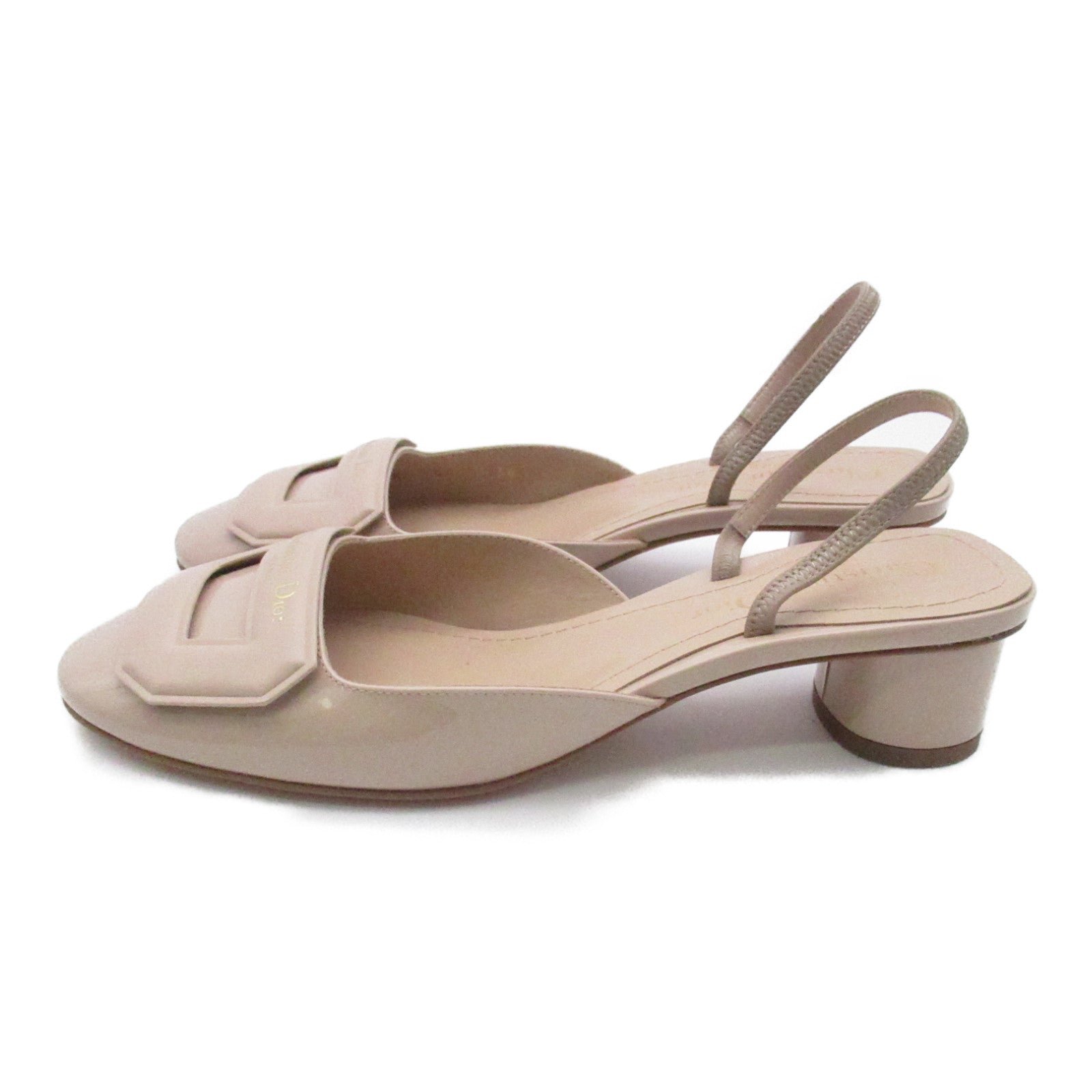 Dior Leather Heel Sandals Beige