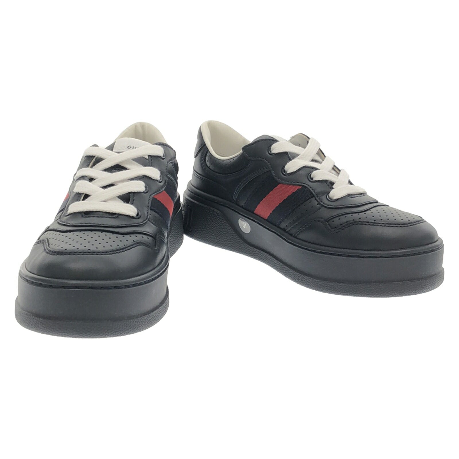 Gucci Kids Leather Sneakers Navy