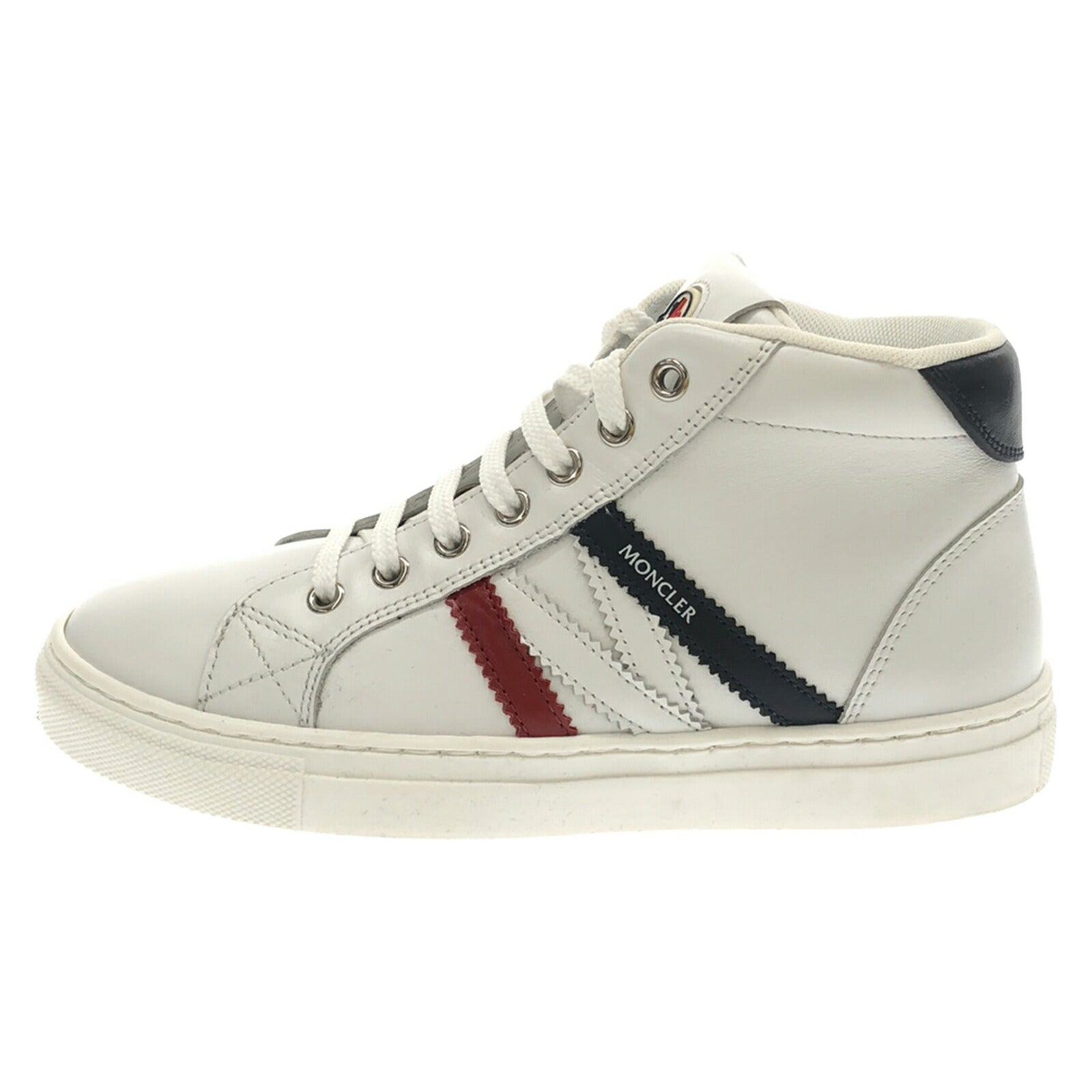 Moncler Kids Leather Sneakers White