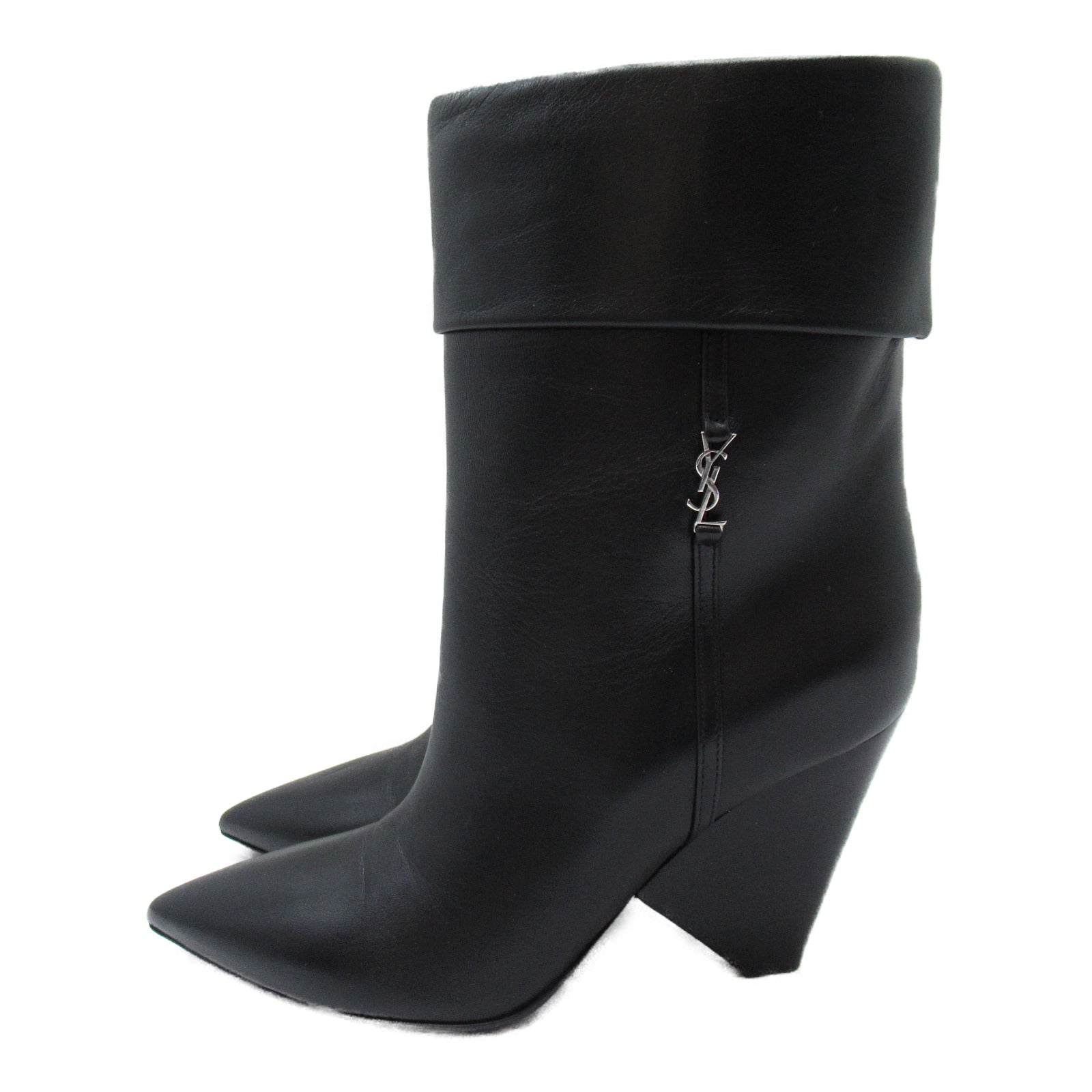 Saint Laurent Leather Ankle Boots Black