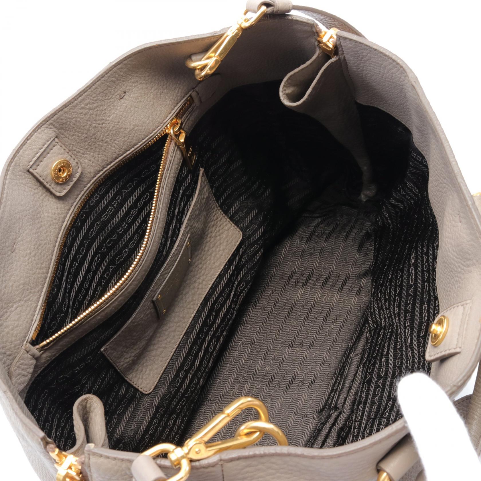 Prada VIT.DAINO Leather Tote Bag