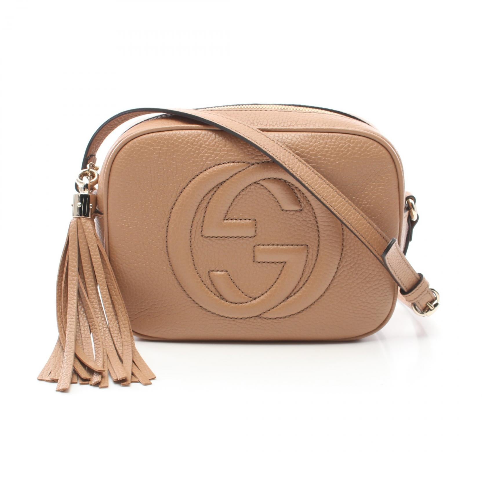 Gucci Soho Disco Leather Shoulder Bag Beige