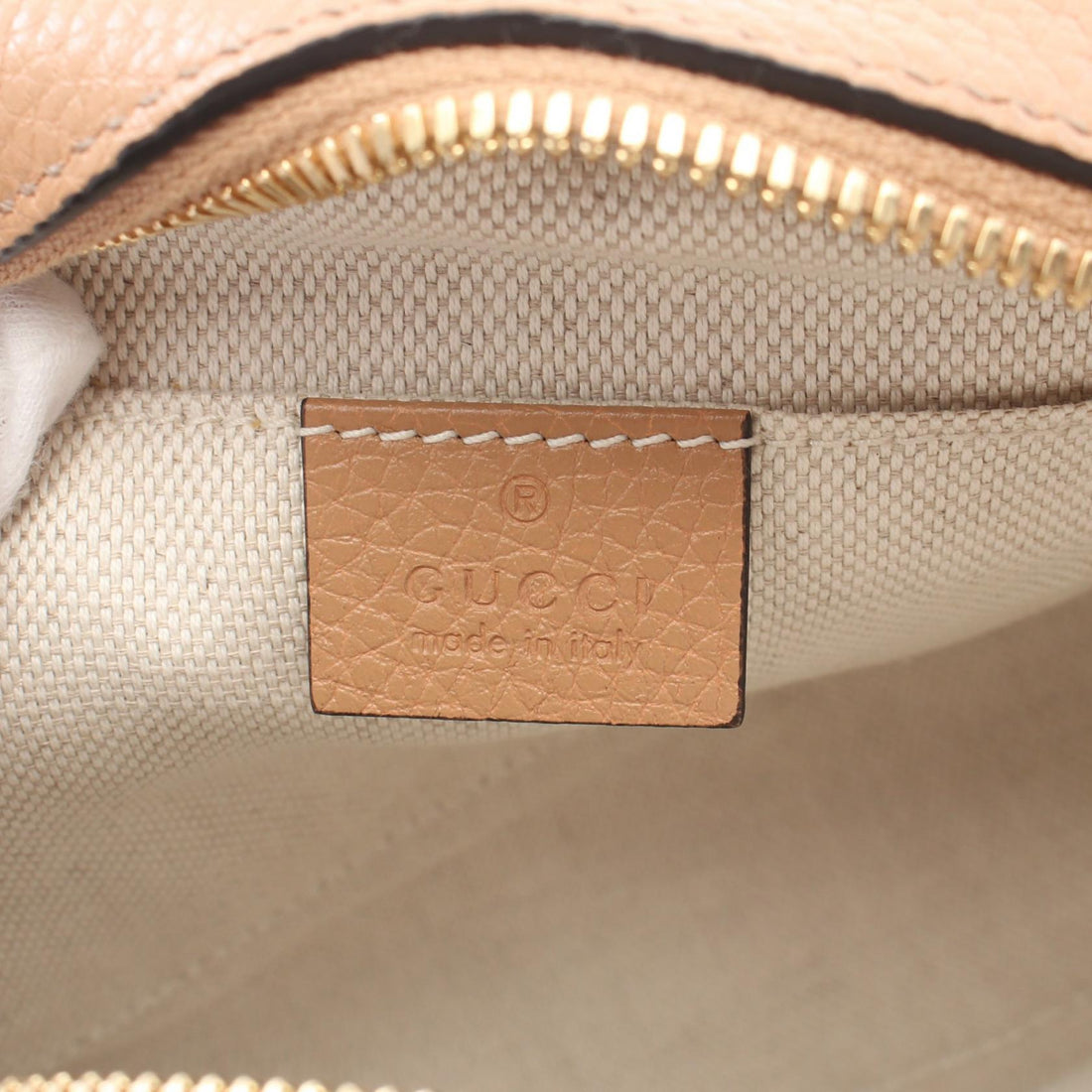 Gucci Soho Disco Leather Shoulder Bag Beige