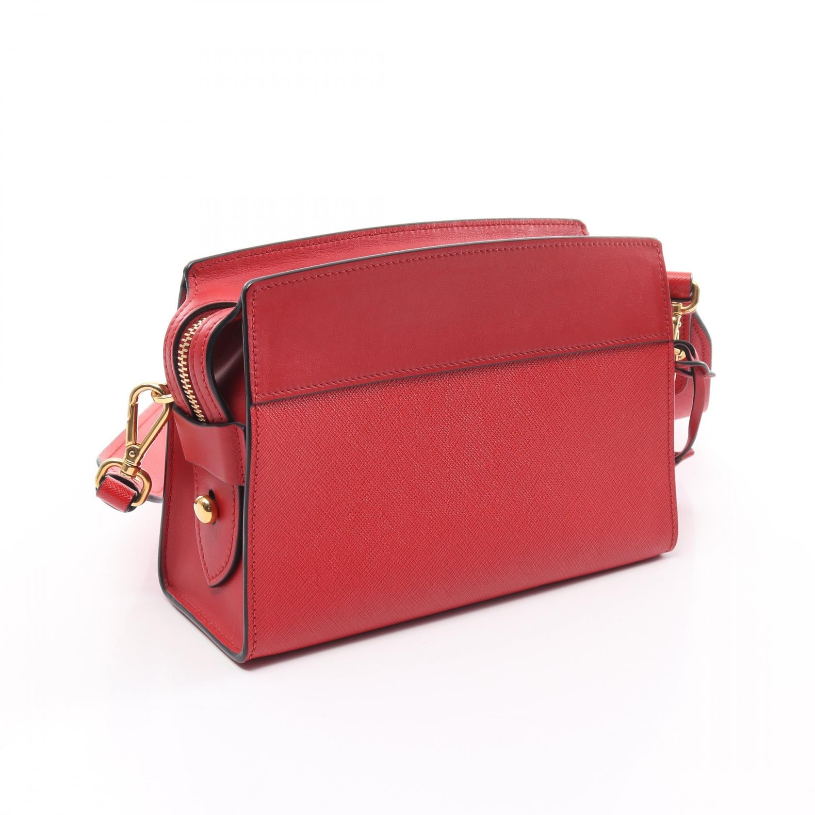 Prada Saffiano Leather Shoulder Bag Red