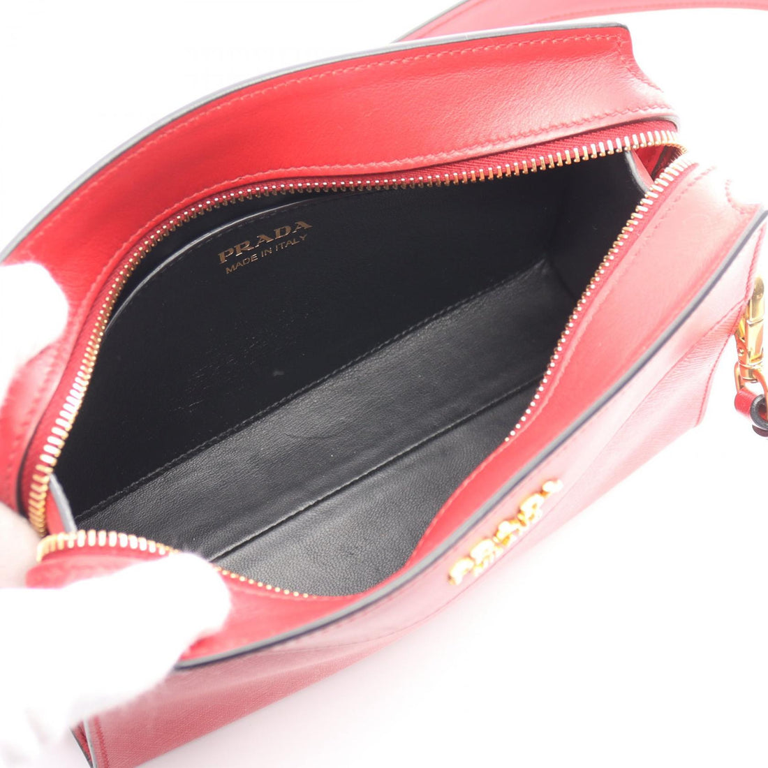 Prada Saffiano Leather Shoulder Bag Red