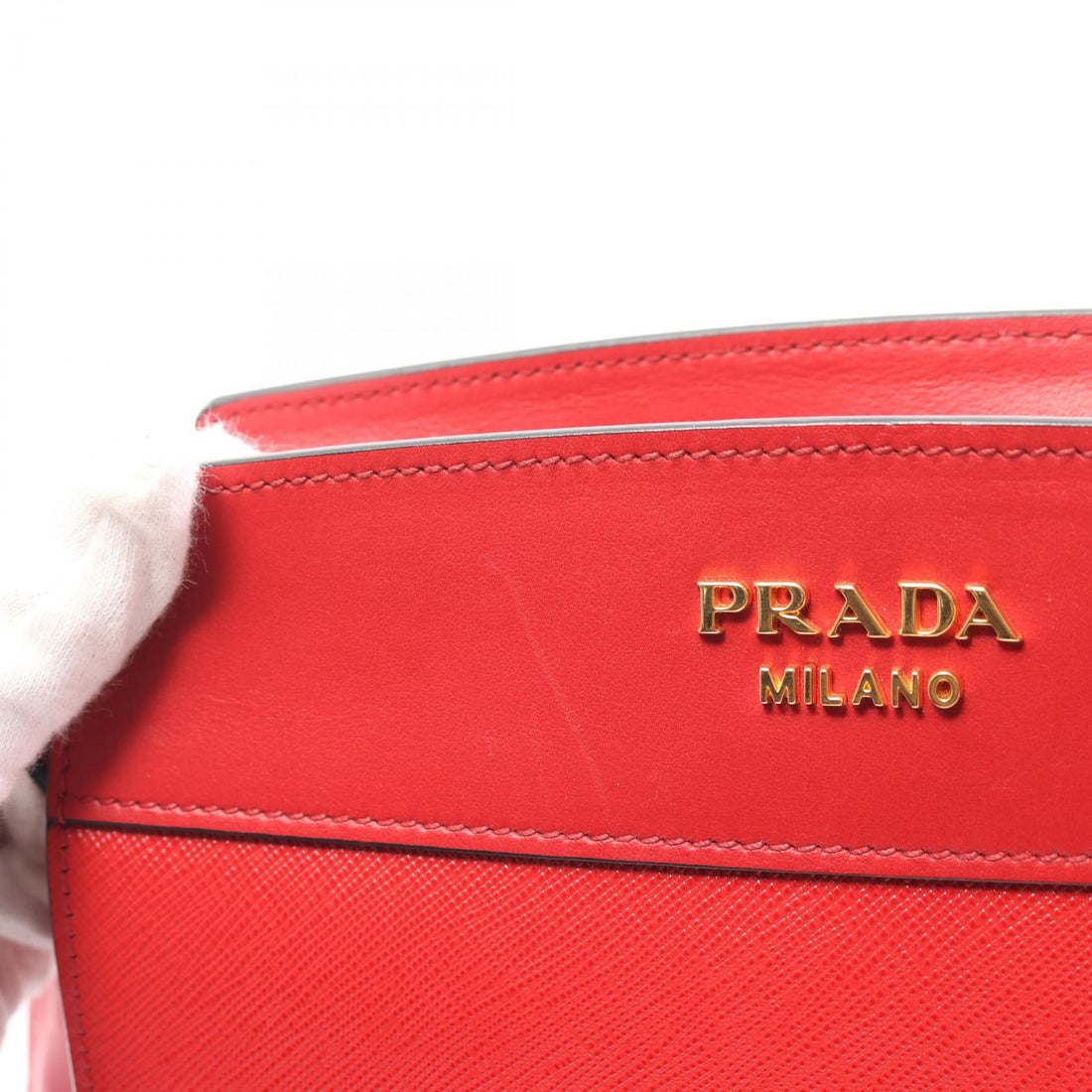 Prada Saffiano Leather Shoulder Bag Red