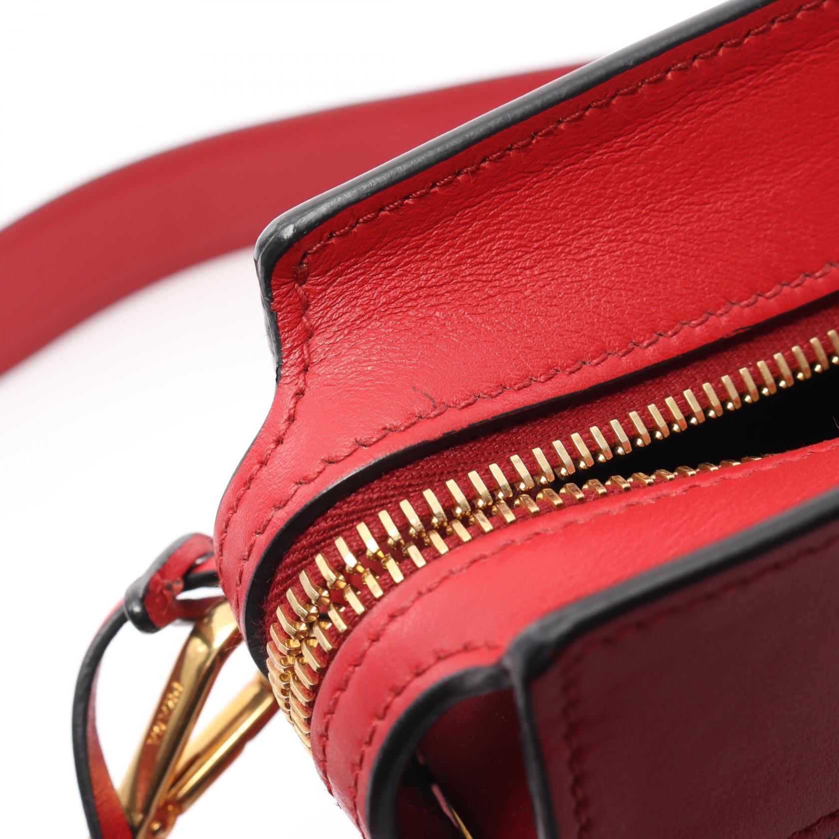 Prada Saffiano Leather Shoulder Bag Red