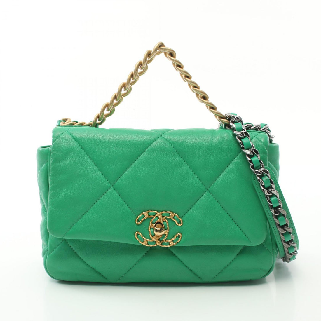 Chanel 19 Matelasse Leather Shoulder Bag Green