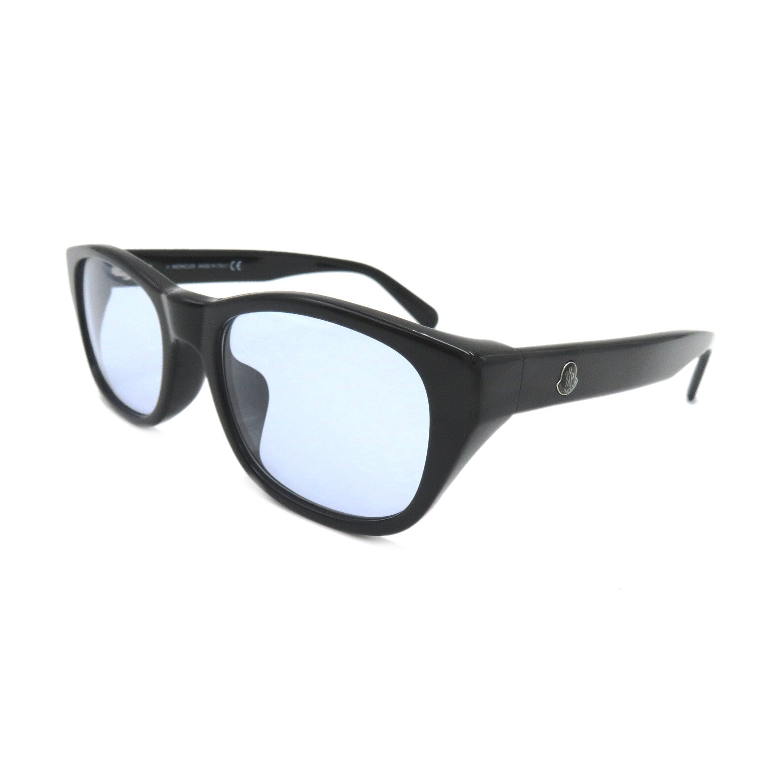 Moncler Plastic Sunglasses Black Light Blue Lens