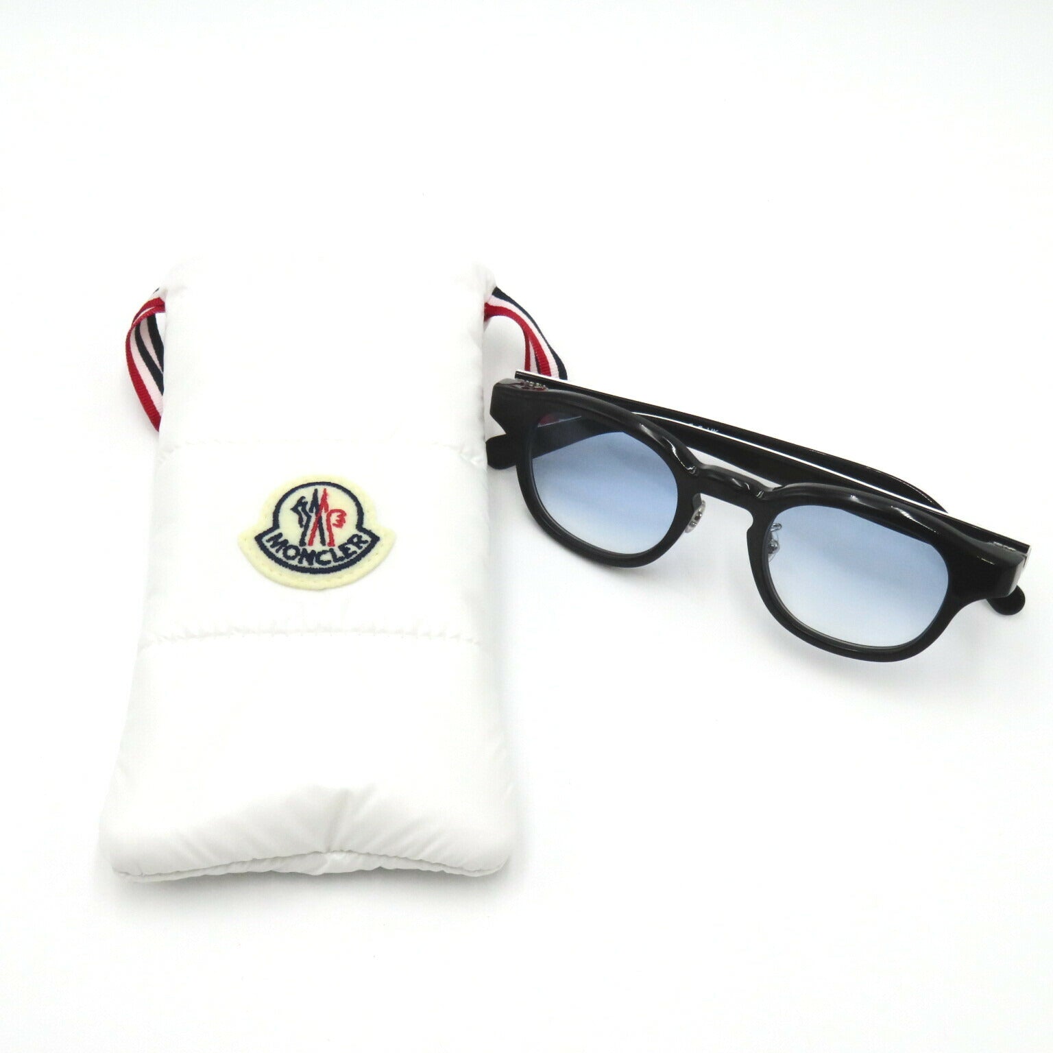 Moncler Plastic Sunglasses Black/White/Blue