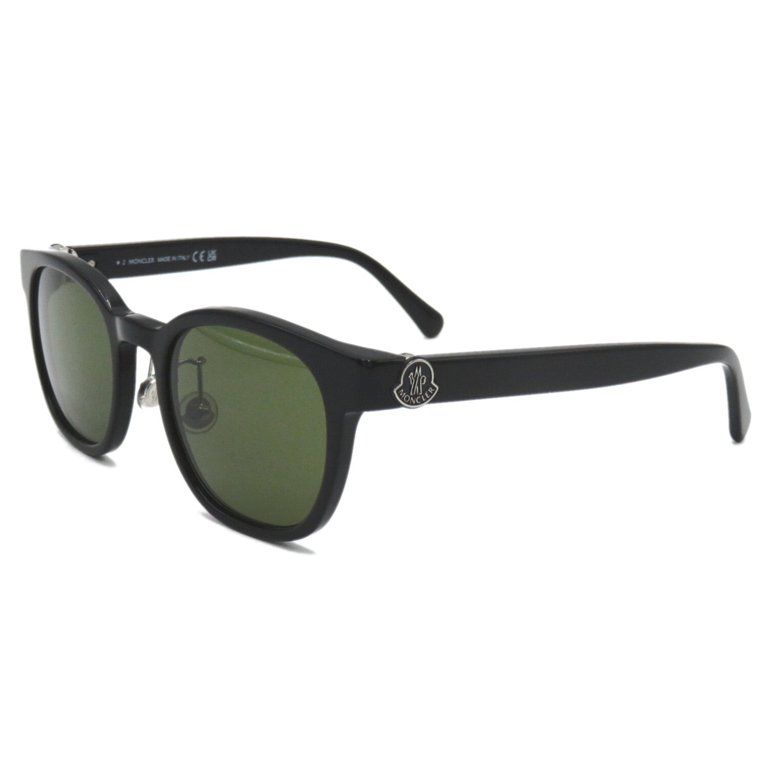 Moncler Plastic Sunglasses Black Green Lens